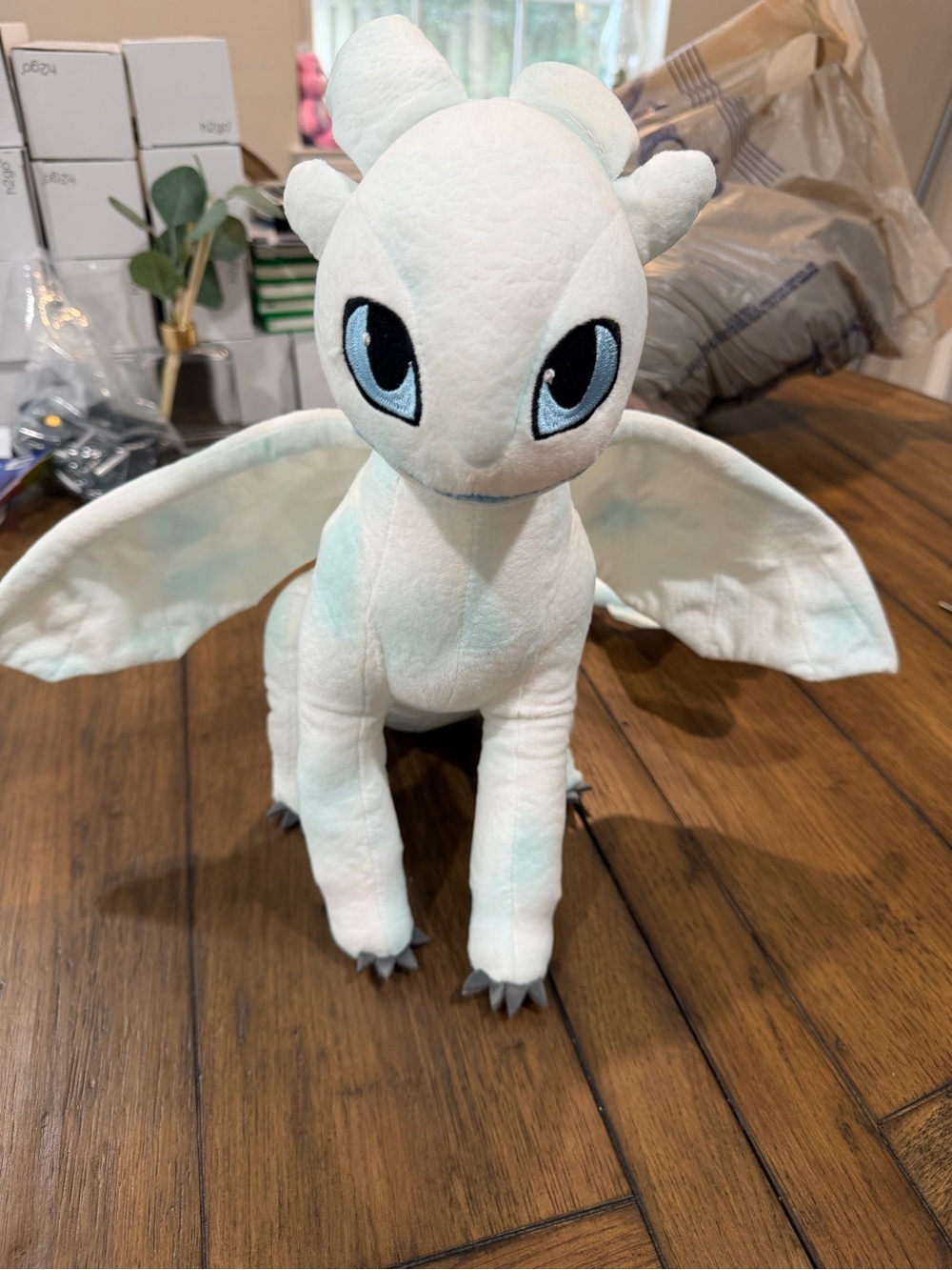 White Plush light fury Dragon Stuffed Animal - Soft Winged Toy
